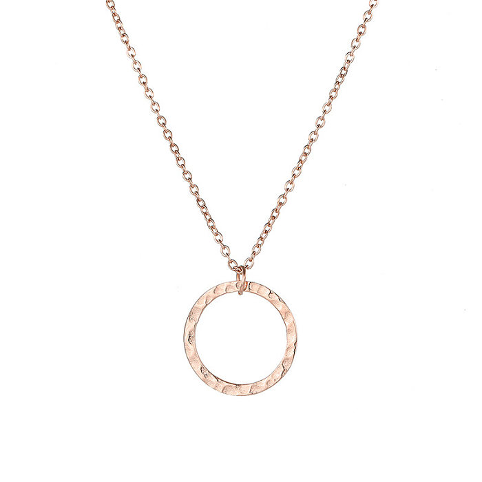 Fashion Simple Round Pendant 316LStainless Steel  Necklace For Women