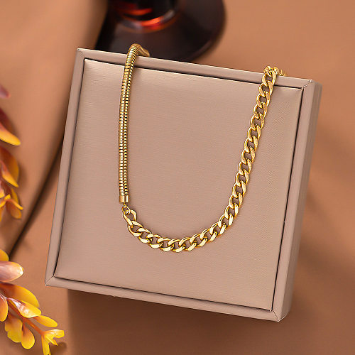 Simple Style Asymmetrical Stainless Steel Plating Necklace