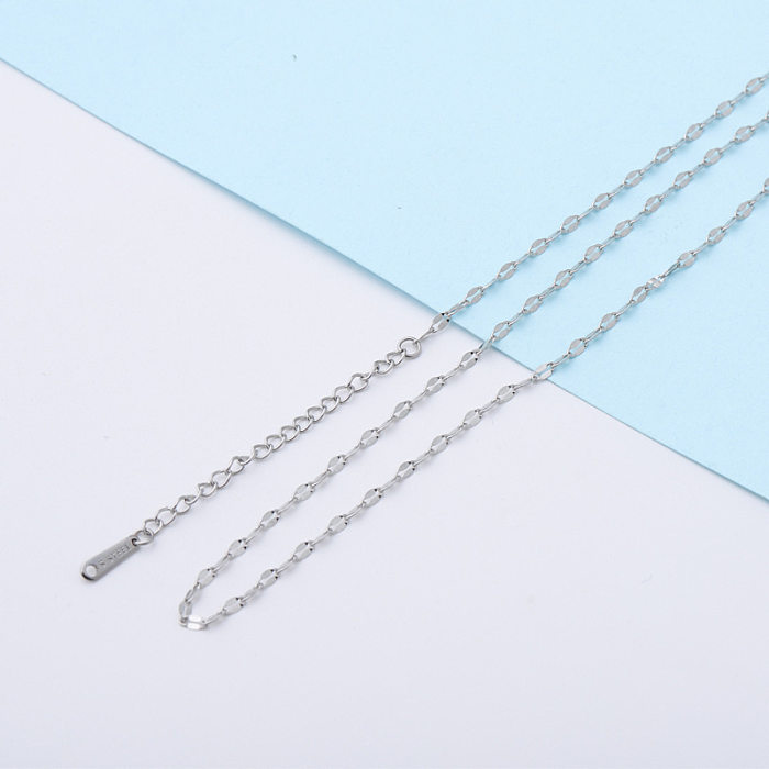 Simple Style Solid Color Stainless Steel  Gold Plated Silver Plated Necklace