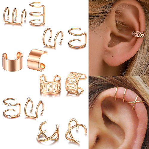 Ethnic Style Geometric Solid Color Stainless Steel  Inlay Rhinestones Ear Studs 1 Piece