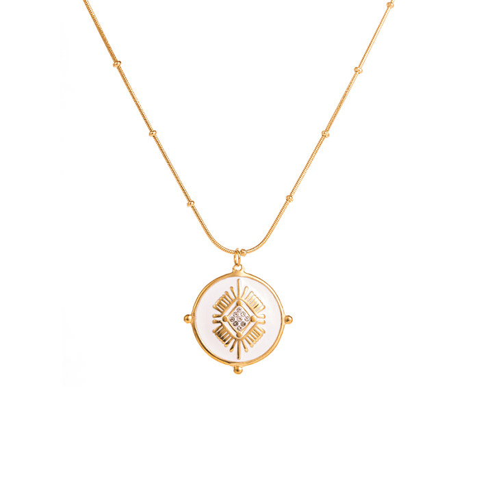 IG Style Sun Star Butterfly Stainless Steel  16K Gold Plated Zircon Pendant Necklace In Bulk