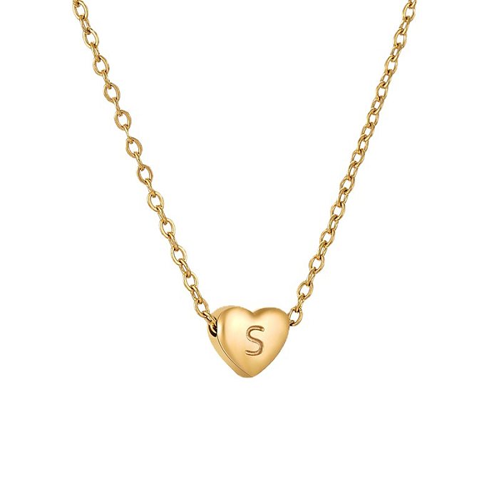 Fashion Letter Heart Shape Stainless Steel Plating Necklace 1 Piece