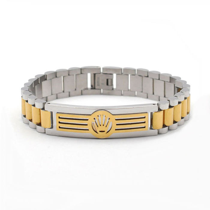 Bracelets de placage en acier inoxydable de couleur unie de style classique