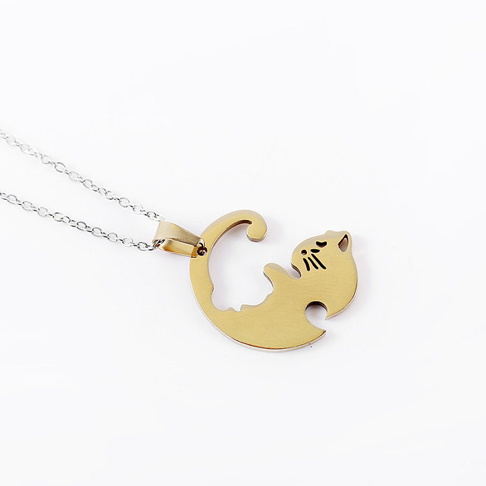 Cartoon Style Geometric Stainless Steel  Stainless Steel Plating Metal Pendant Necklace 1 Piece