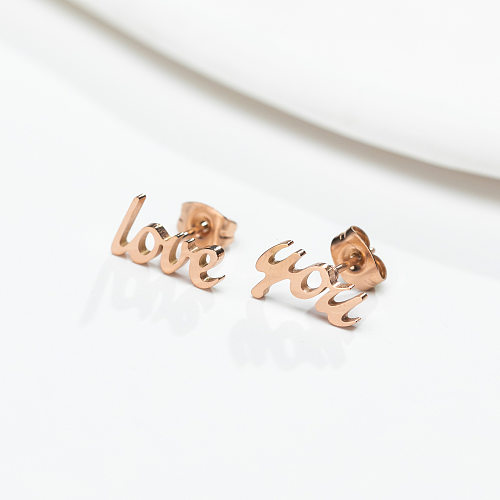 Fashion Letter Stainless Steel Ear Studs Plating No Inlaid Stainless Steel  Earrings