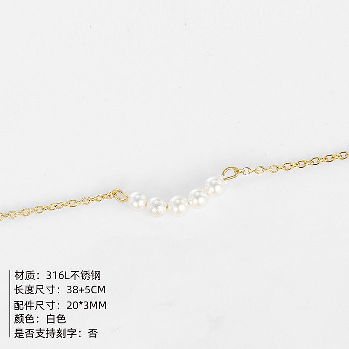 Hot Sale Jewelry Necklace Simple And Delicate Stainless Steel  Necklace Short Paragraph Pearl Necklace Wholesale jewelry