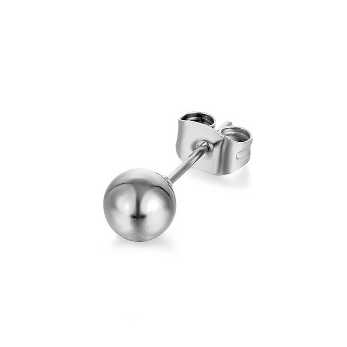 Simple Style Solid Color Stainless Steel  Ear Studs 1 Piece