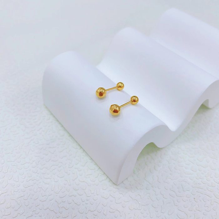1 par de brincos de orelha banhados a ouro de aço inoxidável cor sólida estilo simples
