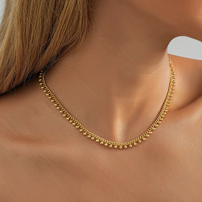 Casual Cute Vacation Solid Color Stainless Steel  Plating Necklace