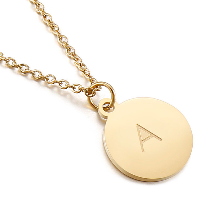 Collier de placage en acier inoxydable avec lettre de style simple