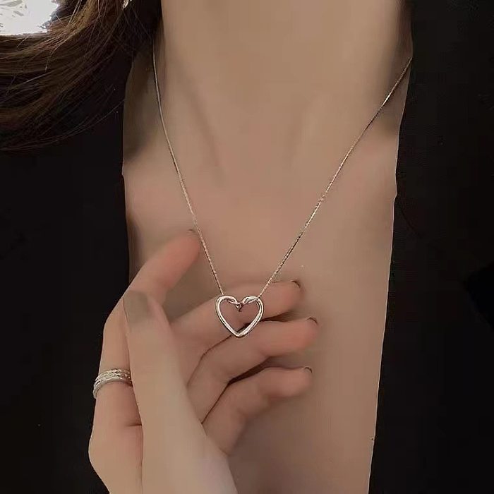 Großhandel Halskette mit Anhänger in Herzform aus Edelstahl