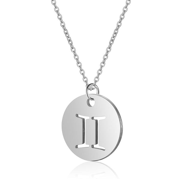 Simple Style Constellation Stainless Steel  Pendant Necklace In Bulk