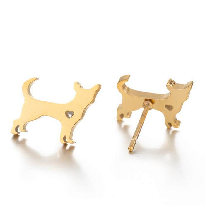 1 Pair Cute Animal Stainless Steel Plating Ear Studs