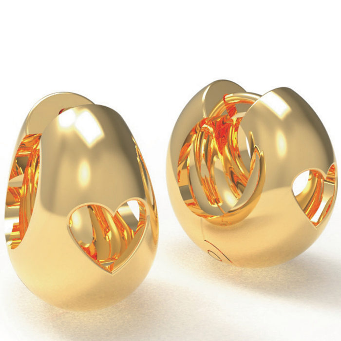 1 Pair Simple Style Geometric Heart Shape Plating Stainless Steel  Earrings