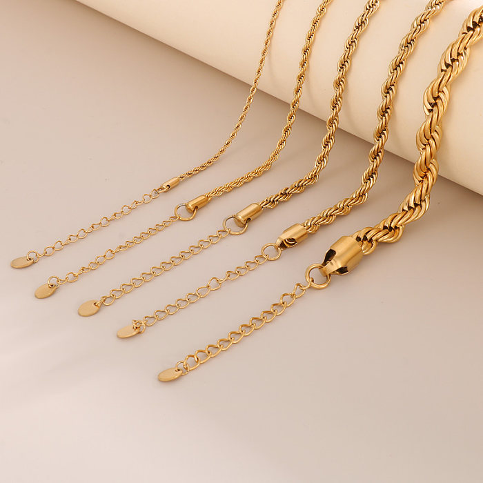 Collar chapado en oro de acero inoxidable de acero inoxidable de color sólido estilo simple casual