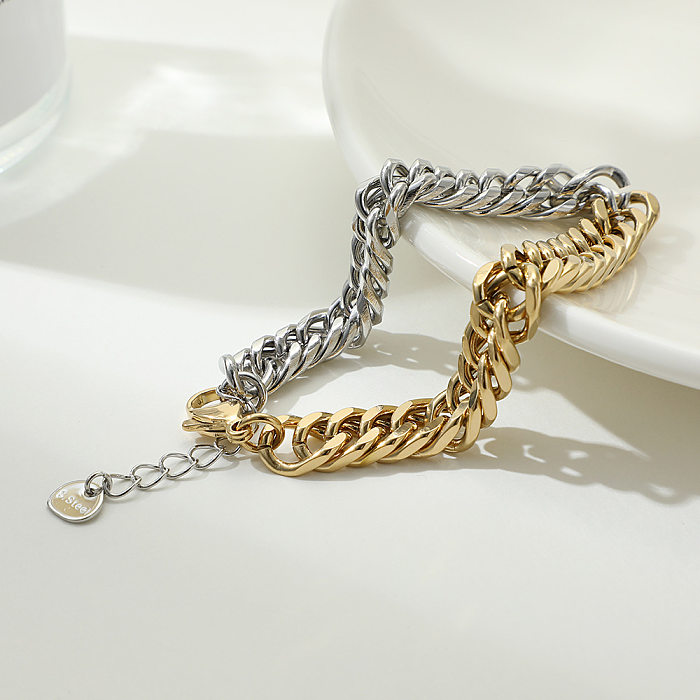 Stainless Steel Color Matching Cuban Chain Bracelet Wholesale Jewelry jewelry