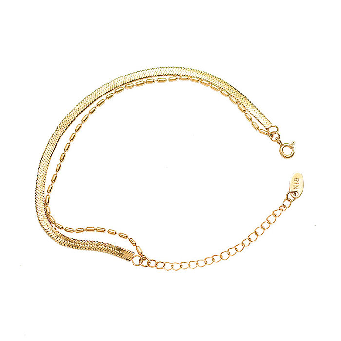 Marka Minorité rétro européenne et américaine. Bracelet double couche en acier et titane, chaîne à lame exquise, perles, or 18 carats, E105