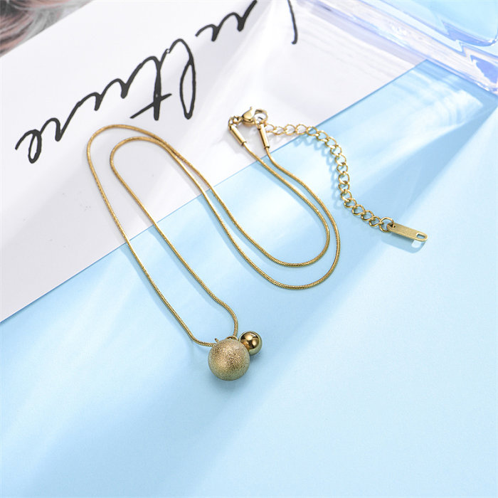 Casual Simple Style Classic Style Solid Color Stainless Steel  Stainless Steel Rose Gold Plated Gold Plated Pendant Necklace In Bulk