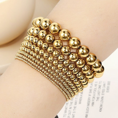 Fashion Geometric Solid Color Stainless Steel Plating Bracelets 1 Piece