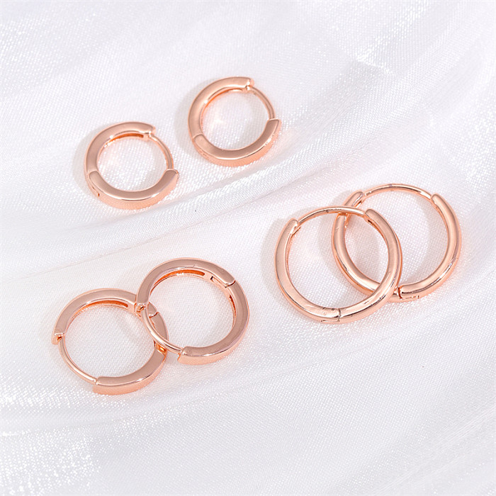 1 Pair Retro Simple Style Round Plating Stainless Steel  Rose Gold Plated Ear Studs