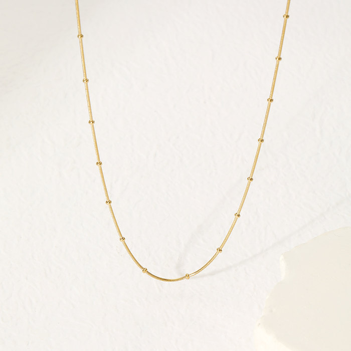 Simple Style Commute Solid Color Stainless Steel  Plating 14K Gold Plated Necklace