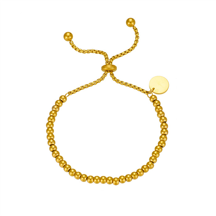 Bracelets de perles en acier titane de couleur unie de style simple