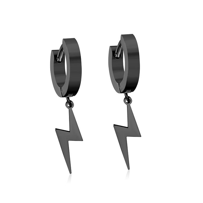 1 Pair Retro Lightning Stainless Steel  Plating Drop Earrings