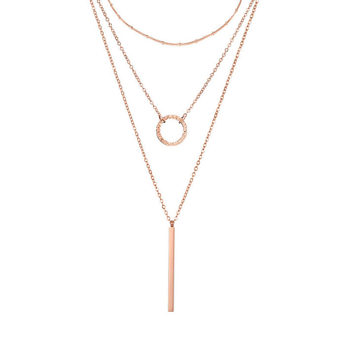 Lady Geometric Stainless Steel  Plating Layered Necklaces