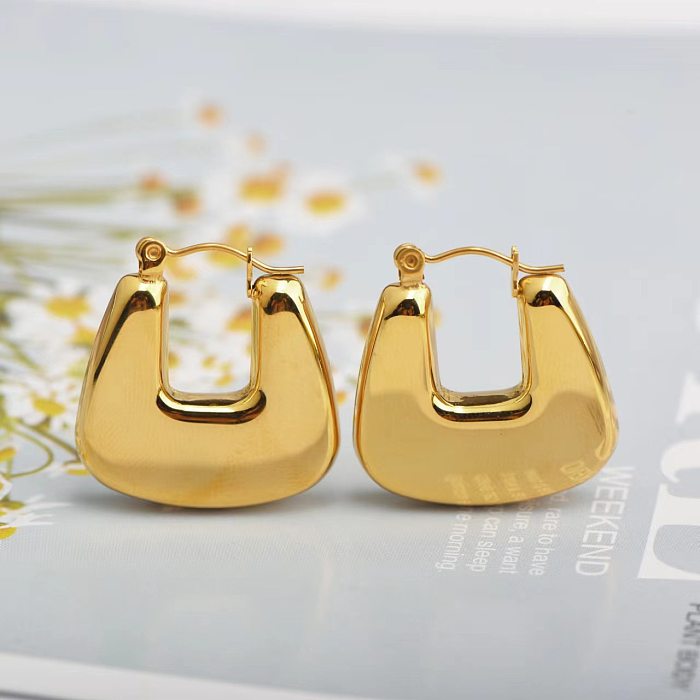1 Pair Simple Style U Shape Plating Stainless Steel  Earrings