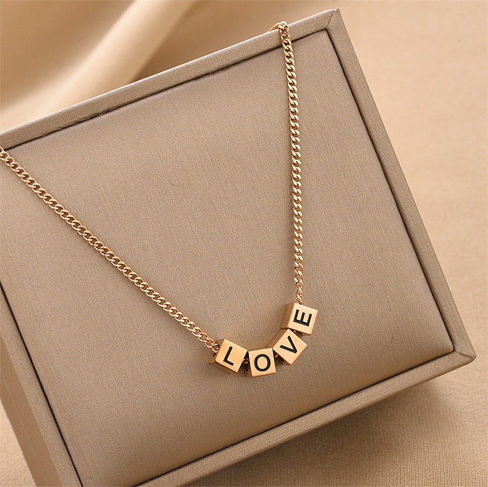 Simple Style Letter Stainless Steel Necklace 1 Piece