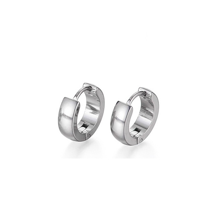 Simple Geometric Plain Stainless Steel Metal Hoop Earrings Wholesale