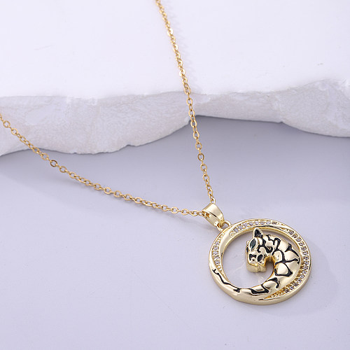 Korean Style Animal Stainless Steel  Enamel Plating 18K Gold Plated Necklace