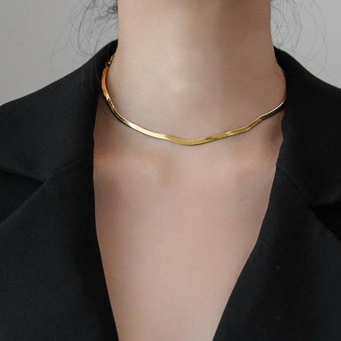 IG Style Solid Color Stainless Steel Plating 18K Gold Plated Choker