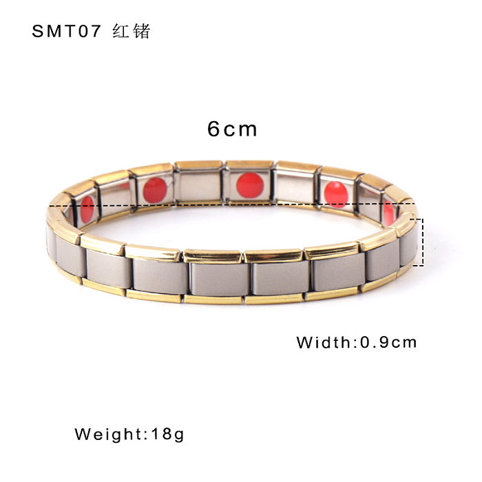Bracelets de placage géométriques en acier inoxydable de style moderne de base