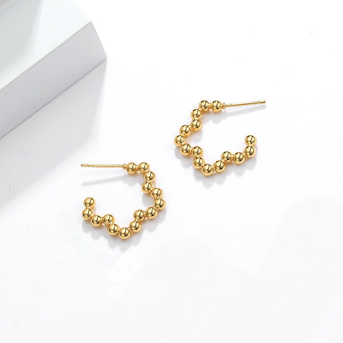 1 Pair Simple Style Flower Stainless Steel  Plating Earrings