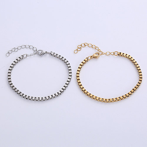 Fashion Solid Color Stainless Steel Chain Bracelets 1 Piece