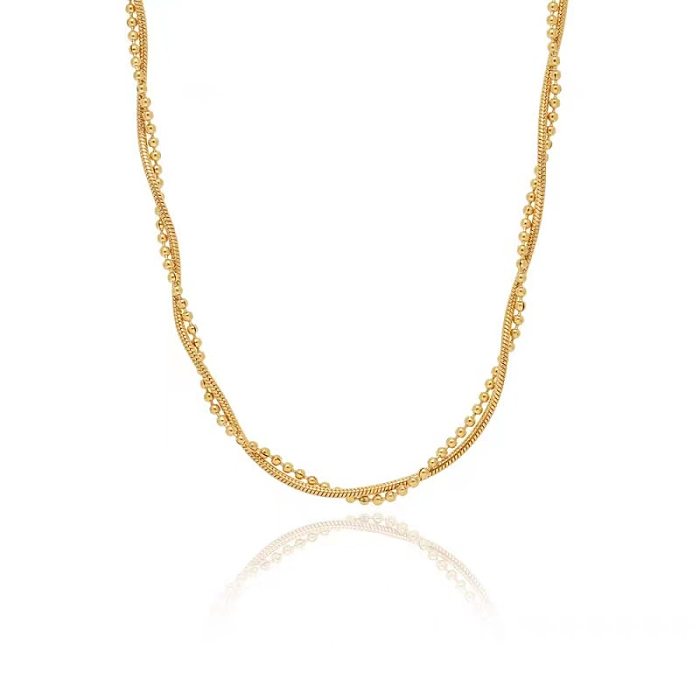 Estilo vintage estilo simples geométrico cor sólida chapeamento de aço inoxidável colar banhado a ouro 18K