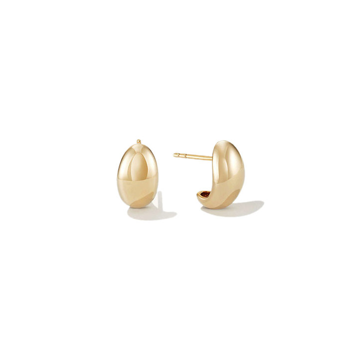 Simple Style C Shape Stainless Steel  Gold Plated Ear Studs 1 Pair