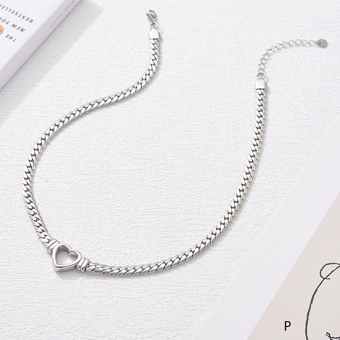 IG Style Heart Shape Stainless Steel  Plating Necklace