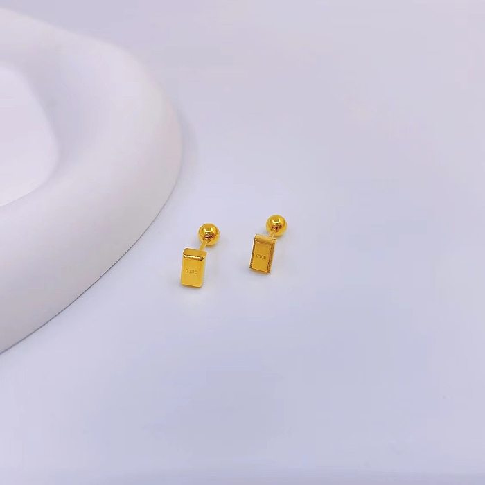 1 Paar schlichte herzförmige Ohrstecker aus Edelstahl mit Beschichtung
