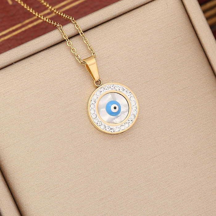 Eye Necklace Double-Layer Chain Stainless Steel  Clavicle Chain
