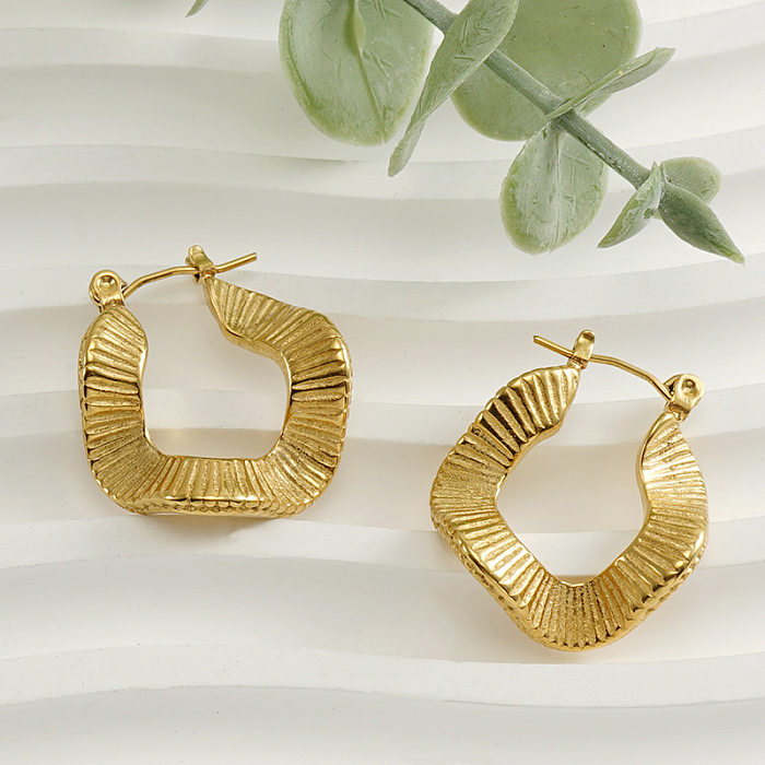 Fashion Solid Color Stainless Steel  Irregular Earrings 1 Pair