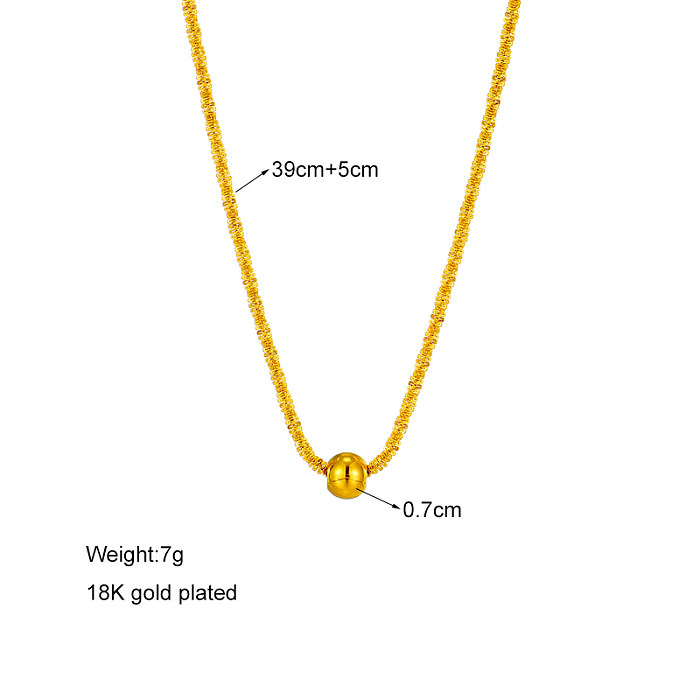 Hip-Hop Geometric Stainless Steel Gold Plated Necklace 1 Piece