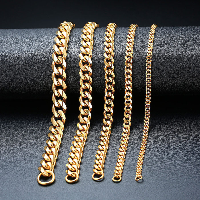 Bracelets en acier au titane géométrique de base Bracelets en acier inoxydable plaqués
