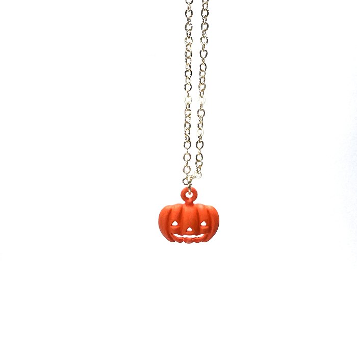 Exaggerated Funny Pumpkin Bat Skull Stainless Steel  Necklace In Bulk