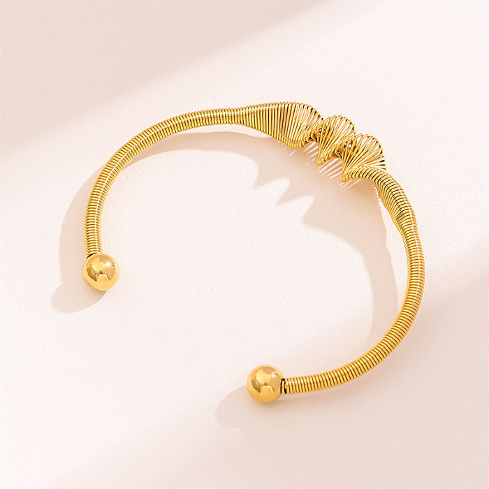 Solid Color Solid Color Stainless Steel 18K Gold Plated Bangle In Bulk