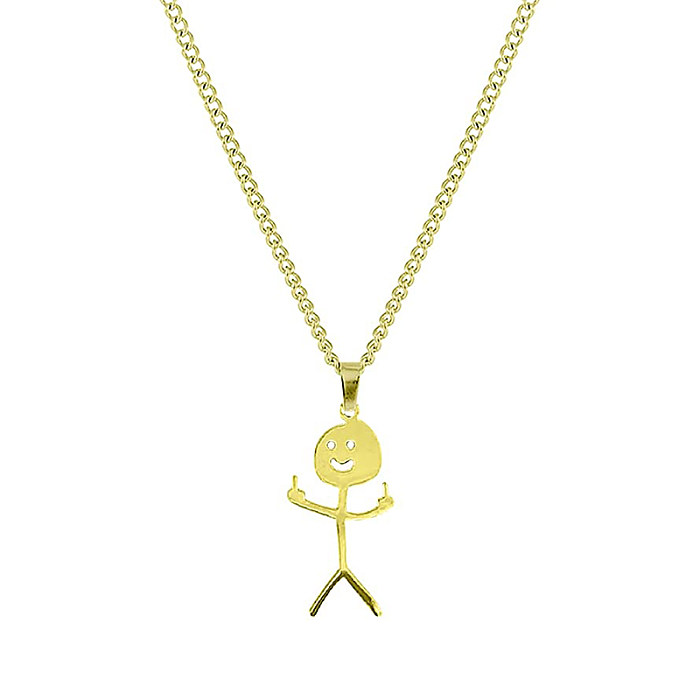 Simple Style Stainless Steel  Cartoon Character Graffiti Necklace Daily Electroplating Stainless Steel 1 Piece