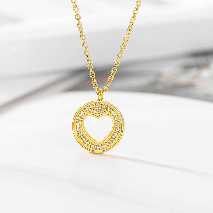 Moda estrela coração forma chapeamento de aço inoxidável 18K colar pingente banhado a ouro