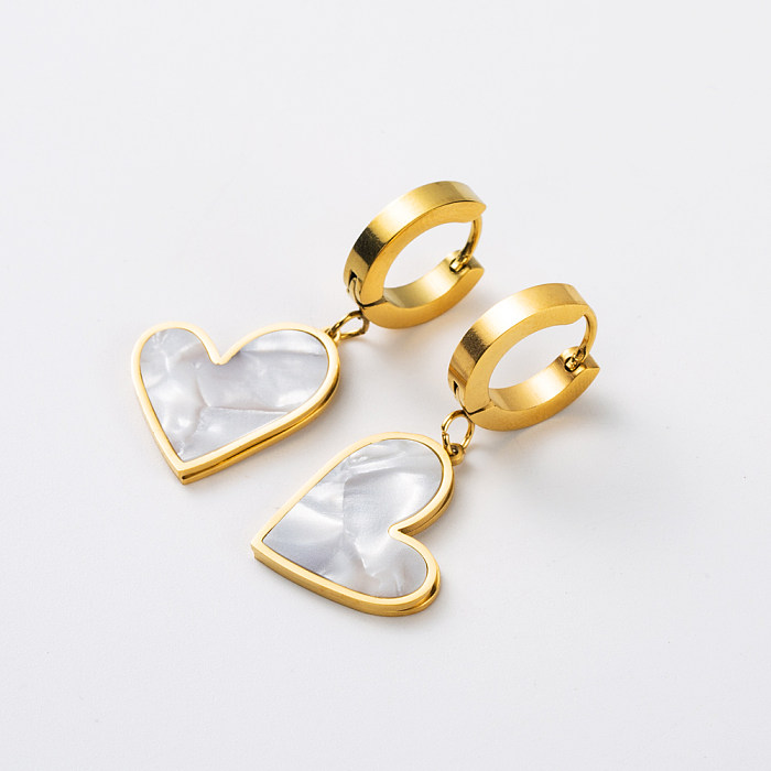 1 Pair Elegant Glam Luxurious Heart Shape Eye Inlay Stainless Steel  Stainless Steel Artificial Crystal Drop Earrings