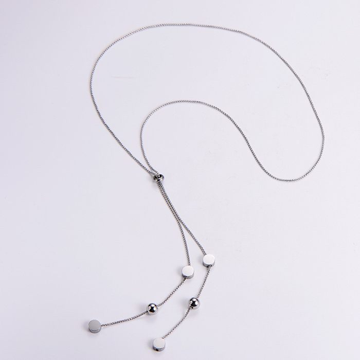 Schlichte Halskette mit Quasten-Edelstahlbeschichtung, 1 Stück